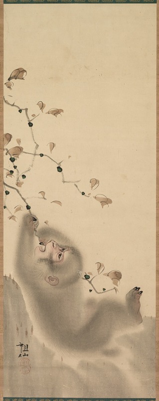 Mori Sosen - Monkey Hanging on to a Branch