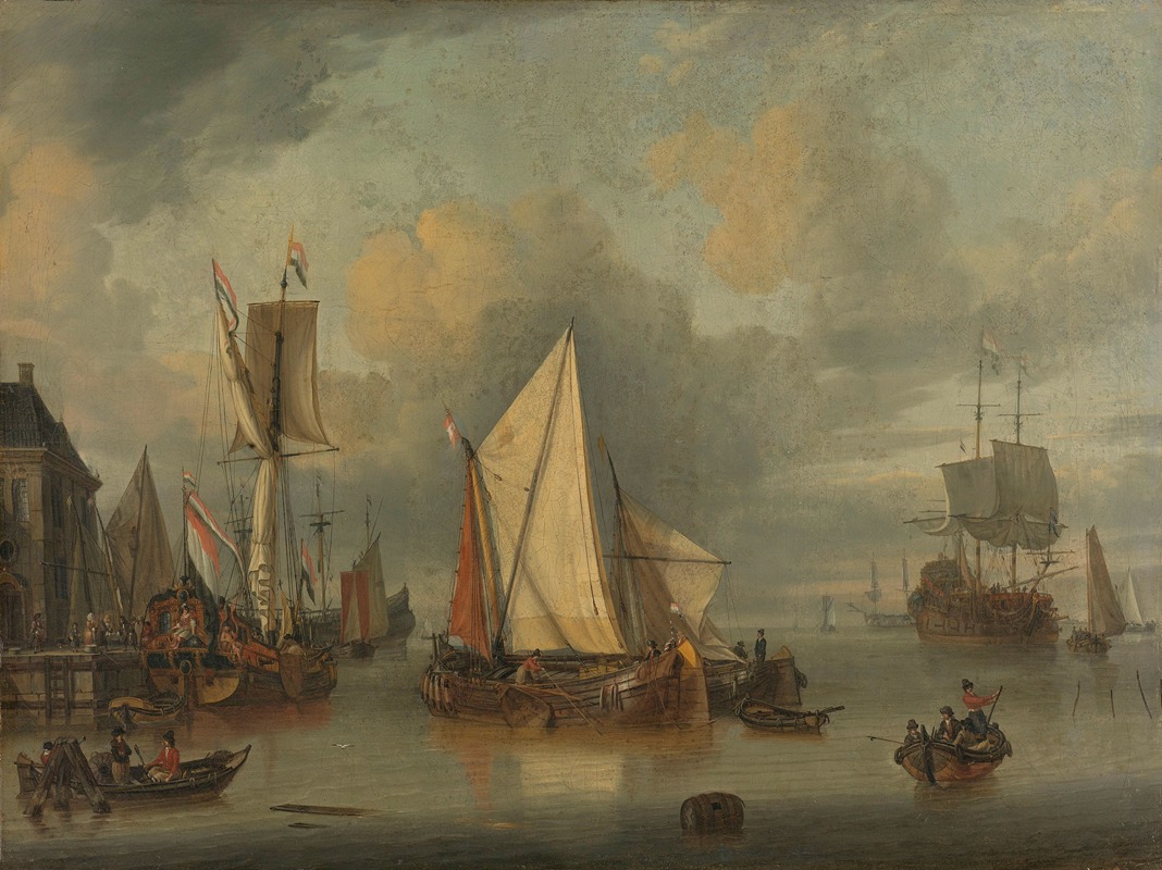 Jan Claesz. Rietschoof - A Calm (Ships in the Harbor by Calm Weather)