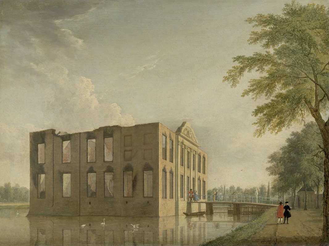 Jan ten Compe - Berckenrode Castle in Heemstede after the Fire