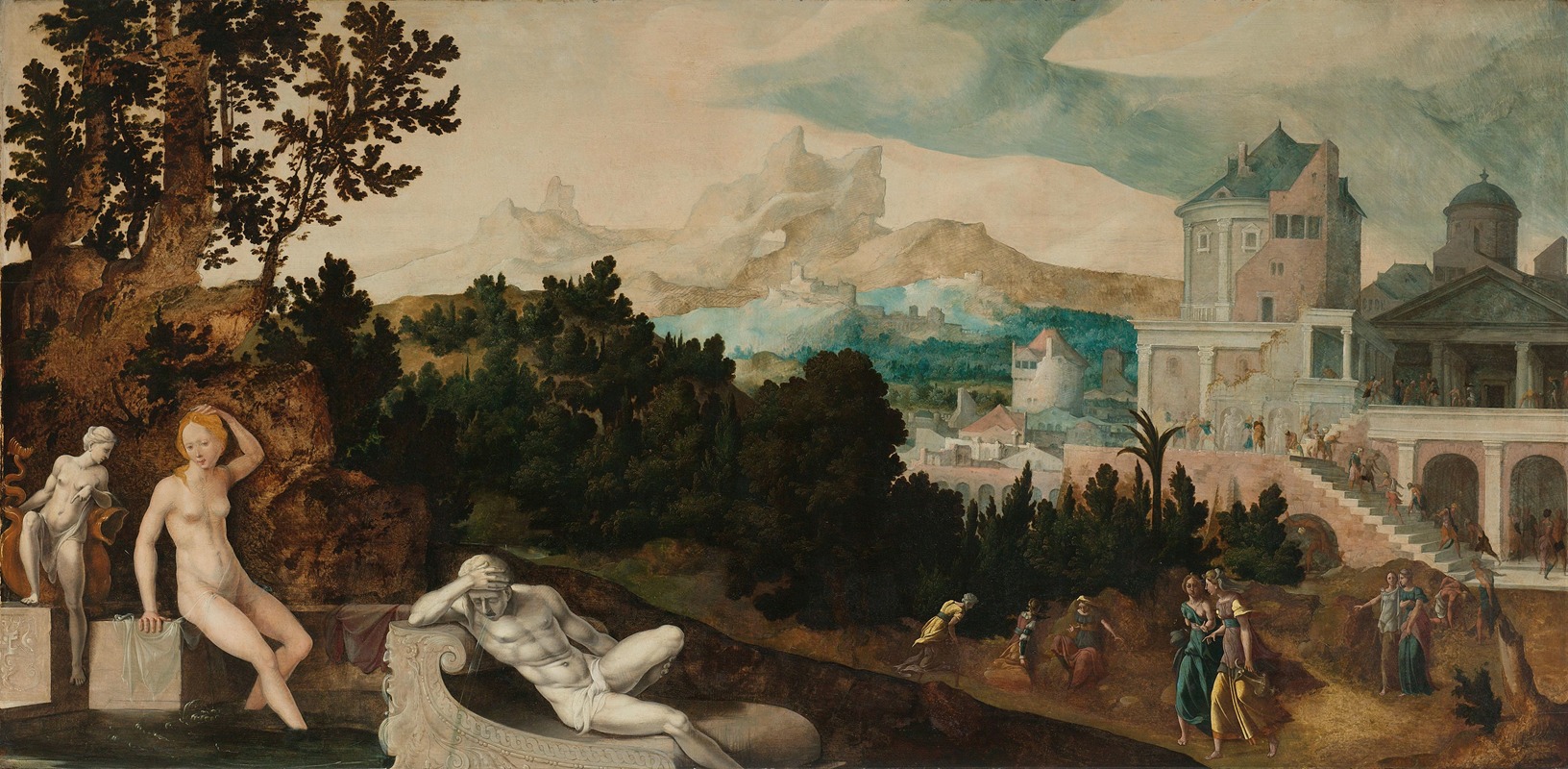 Jan van Scorel - Landscape with Bathsheba