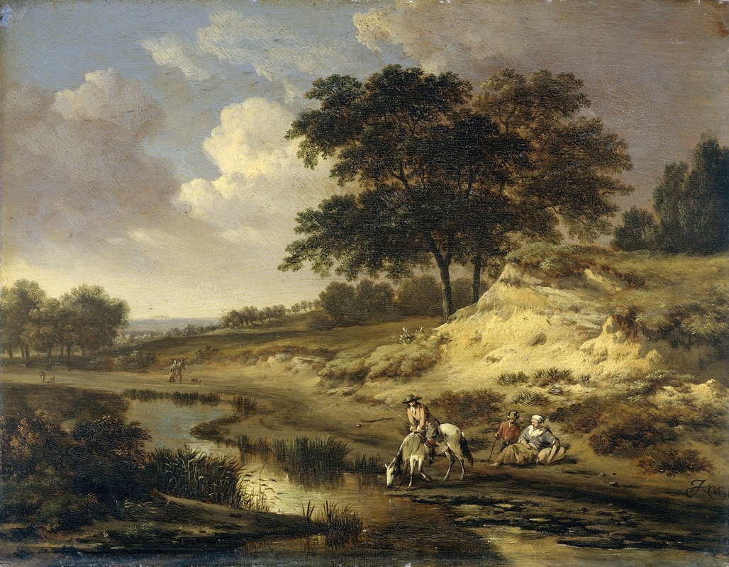 Jan Wijnants - Landscape with a Rider Watering his Horse