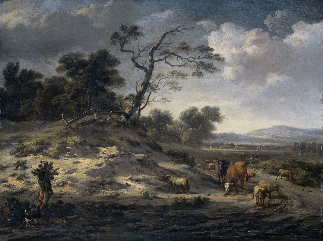 Jan Wijnants - Landscape with Cattle on a Country Road