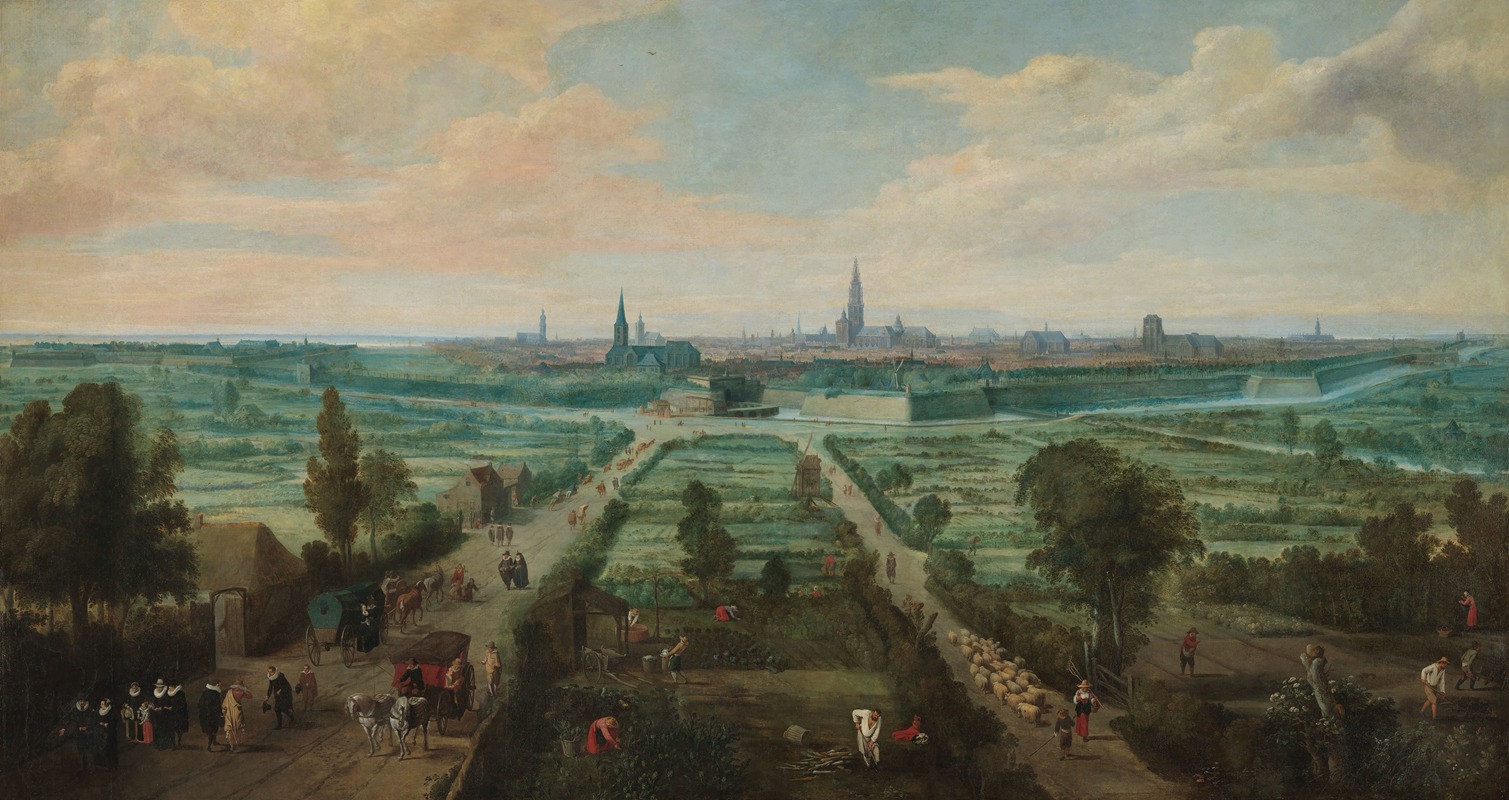 Jan Wildens - Panoramic View of Antwerp from the East