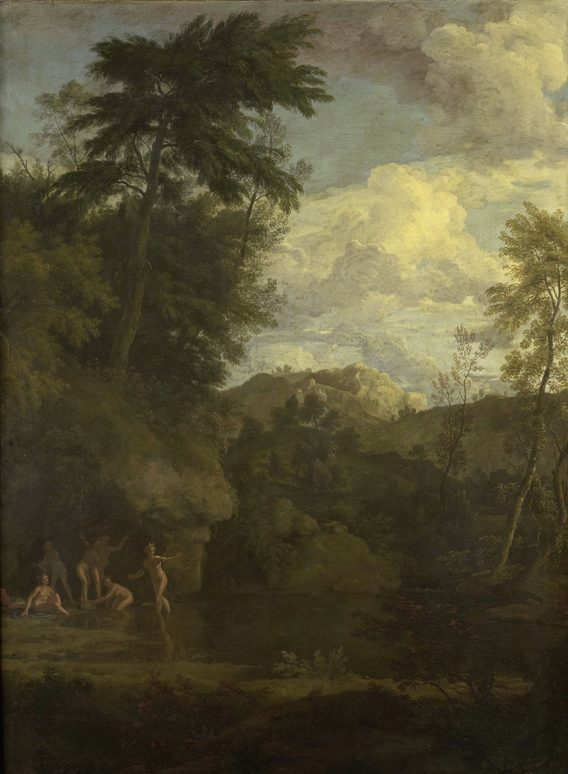 Johannes Glauber - Arcadian Landscape with Diana Bathing