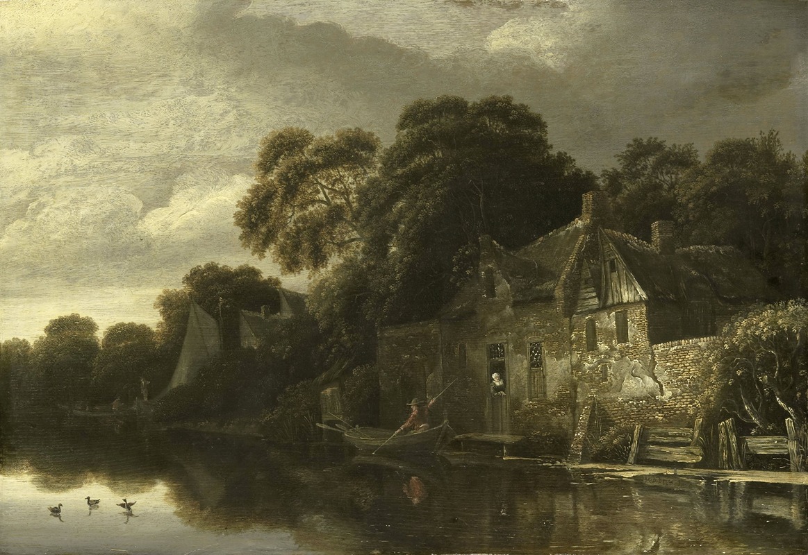 Michiel van Vries - Old Cottage on the Water