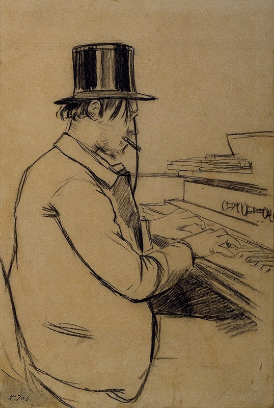 Santiago Rusiñol - Portrait of Erik Satie Playing the Harmonium