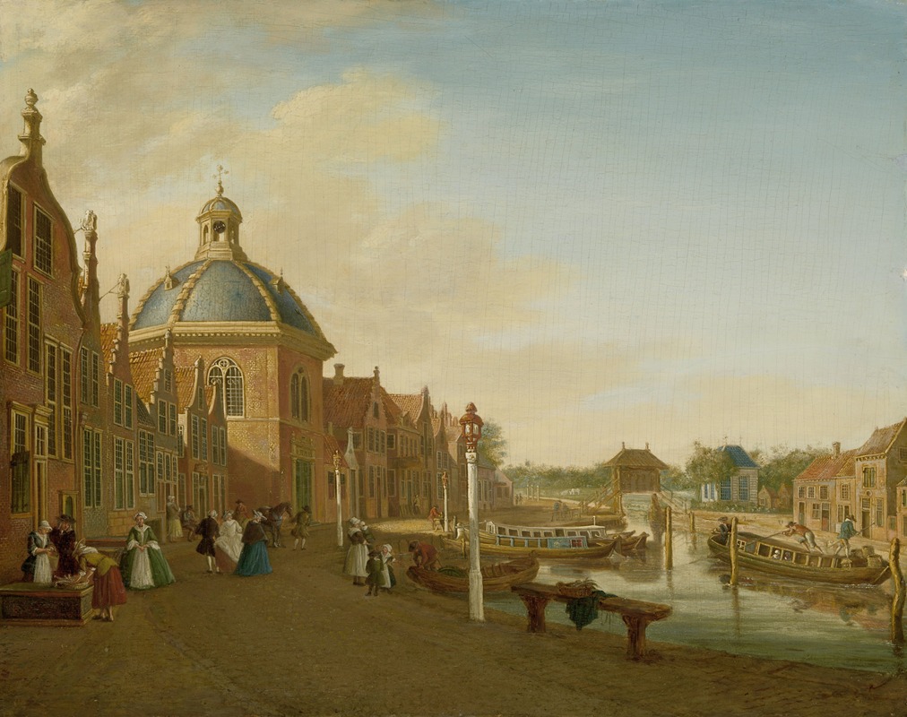 Paulus Constantijn la Fargue - The Docking Basin in the Barge Canal in Leidschendam