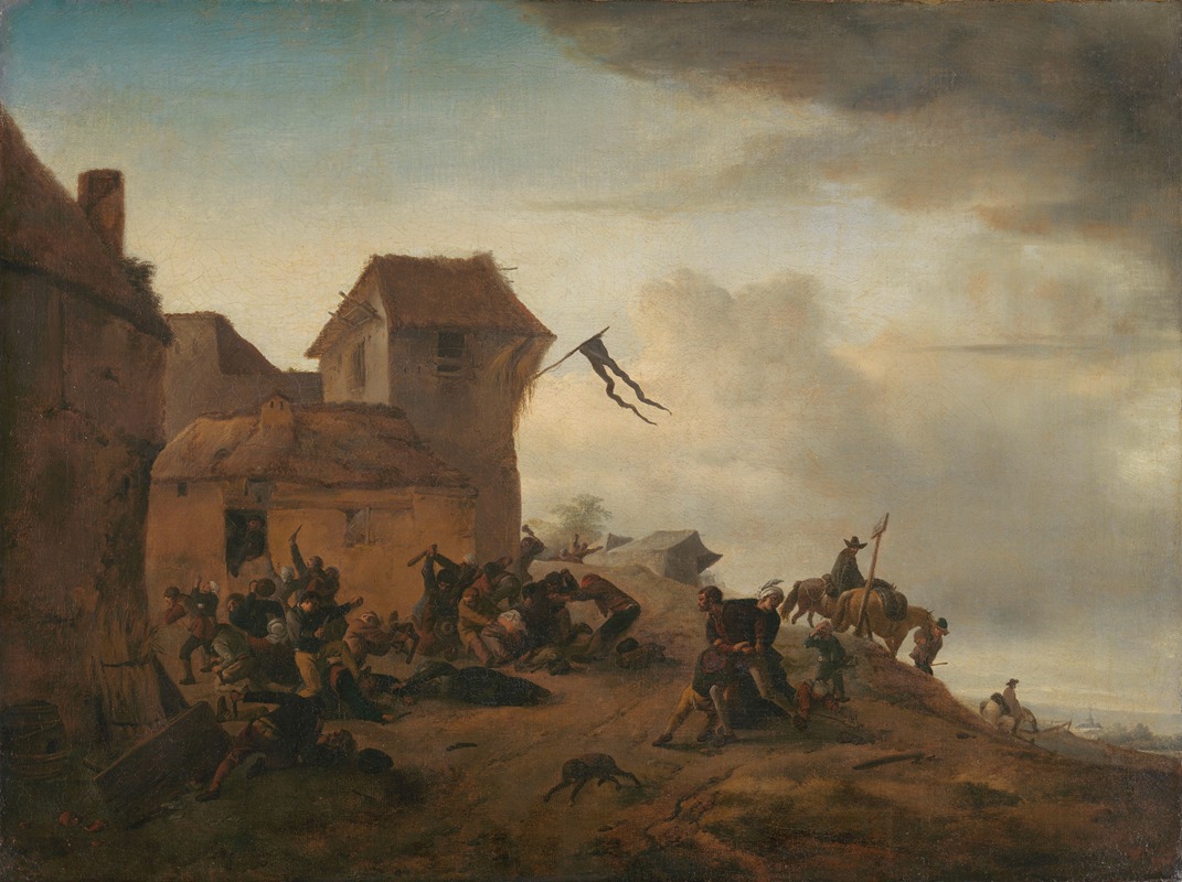 Philips Wouwerman - Peasants Fighting near a Village