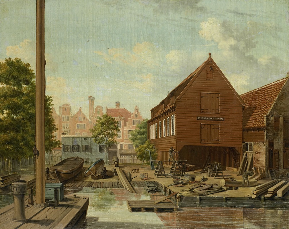 Pieter Godfried Bertichen - The Shipyard ‘D’Hollandsche Tuin’ on Bickers Eiland, Amsterdam