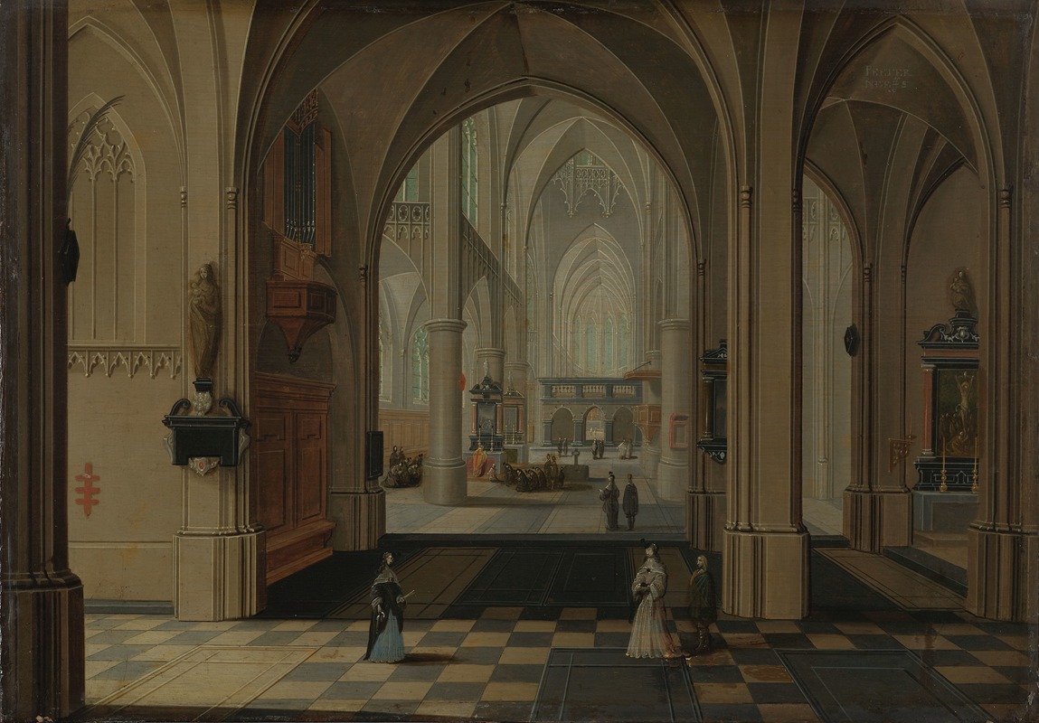 Pieter Neeffs the Elder - Interior of an Imaginary Gothic Church, Looking East
