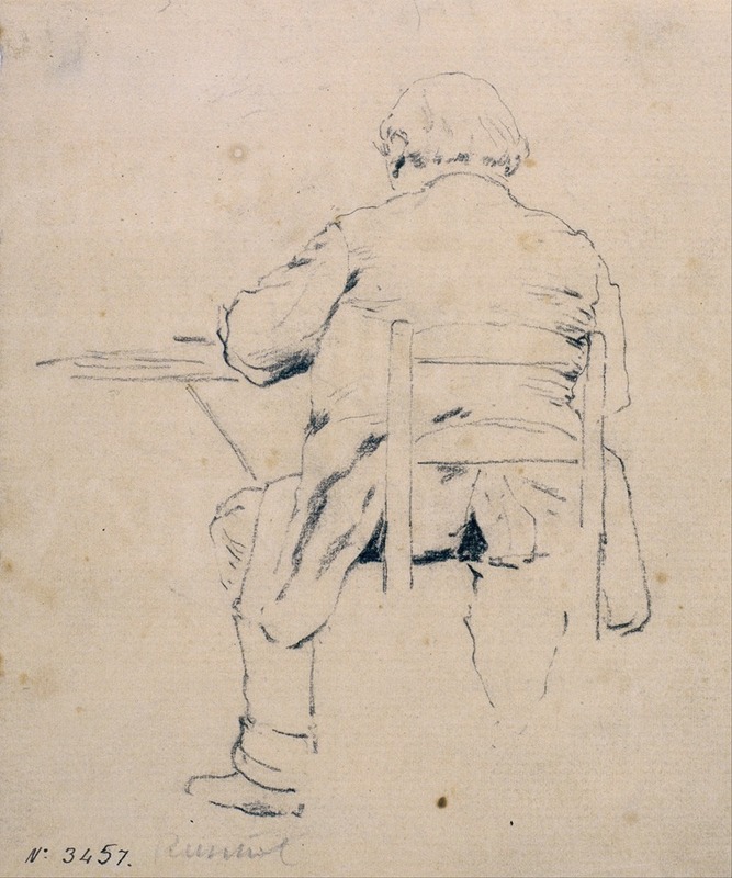 Seated Man from Behind by Santiago Rusiñol - Artvee