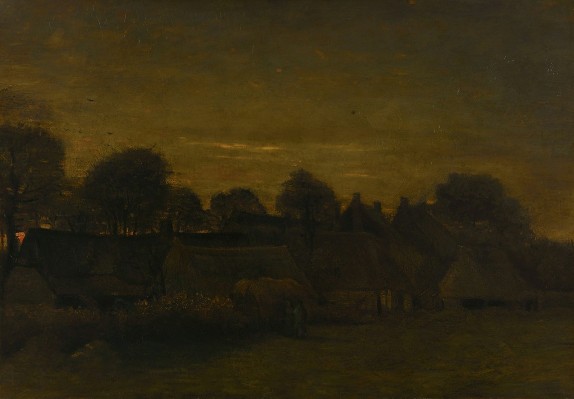 Vincent van Gogh - Farming Village at Twilight