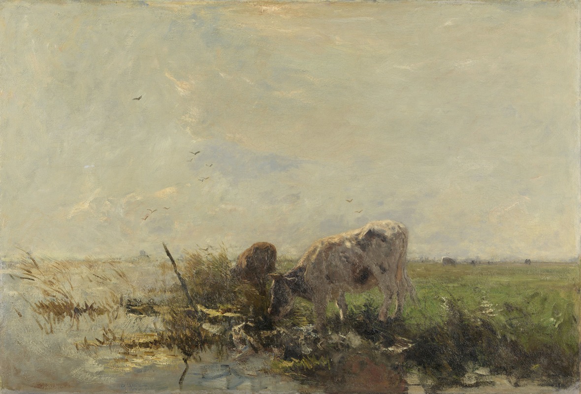 Willem Maris - Koeien aan een plas