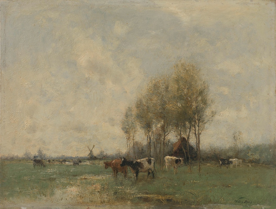 Willem Maris - Weide met koeien