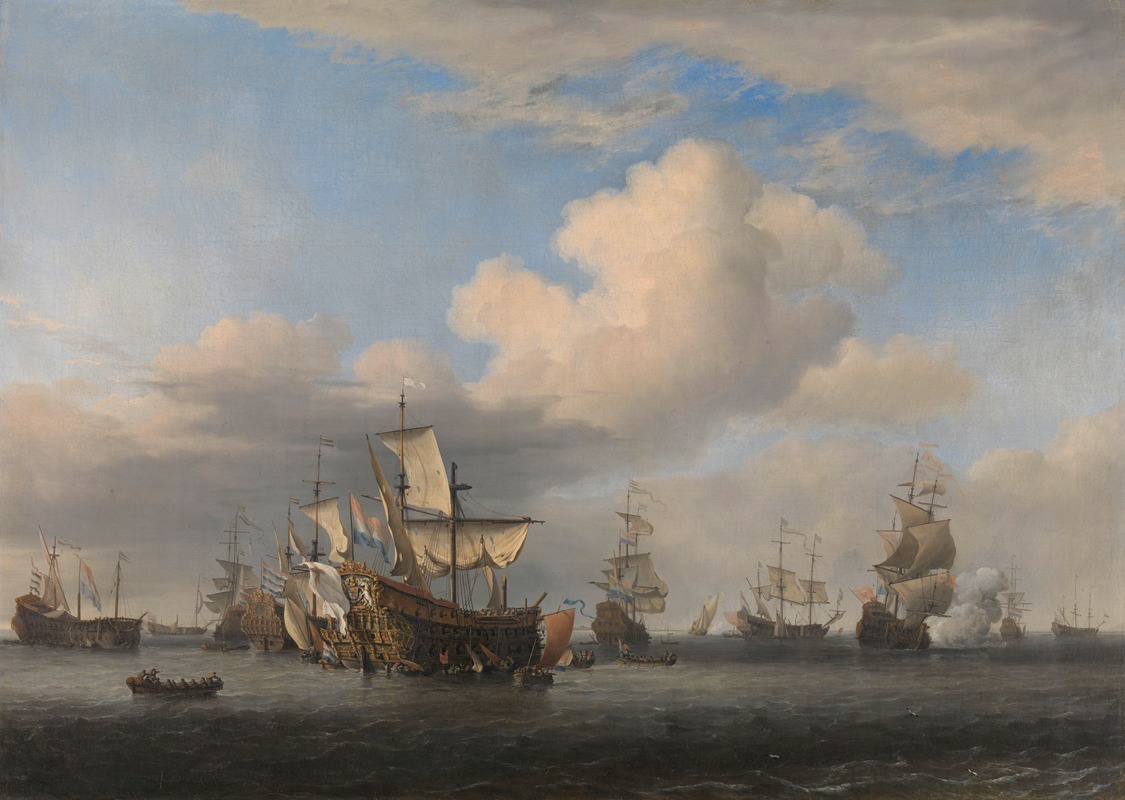 Willem van de Velde the Younger - Captured English Ships after the Four Days’ Battle