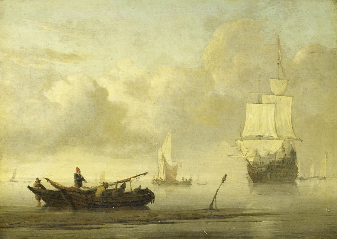 Willem van de Velde the Younger - Ships near the Coast during a Calm