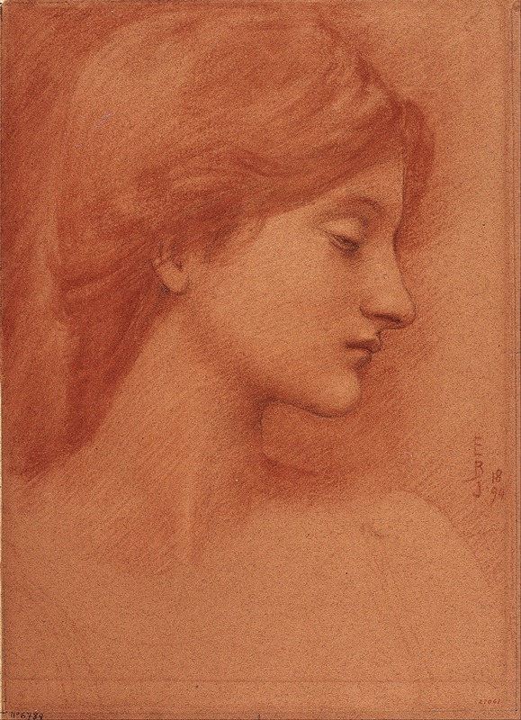 Sir Edward Coley Burne-Jones - Study of a Female Head