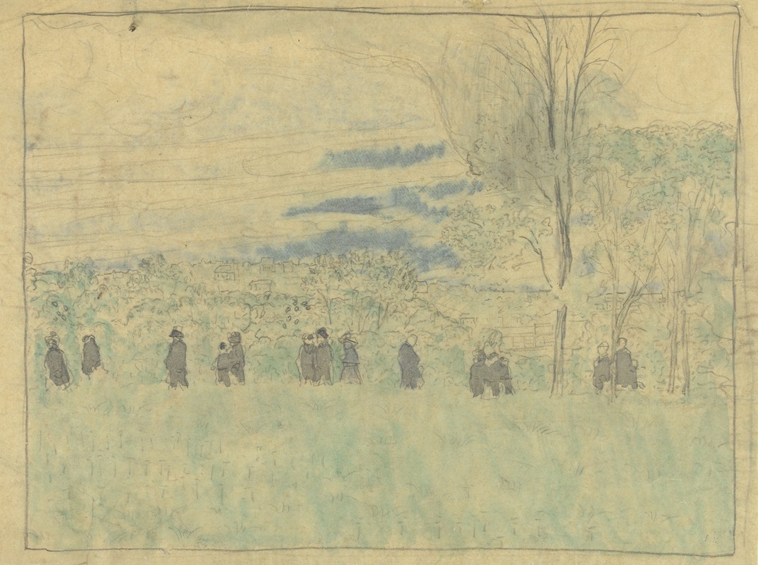 Édouard Vuillard - Landschap met wandelaars