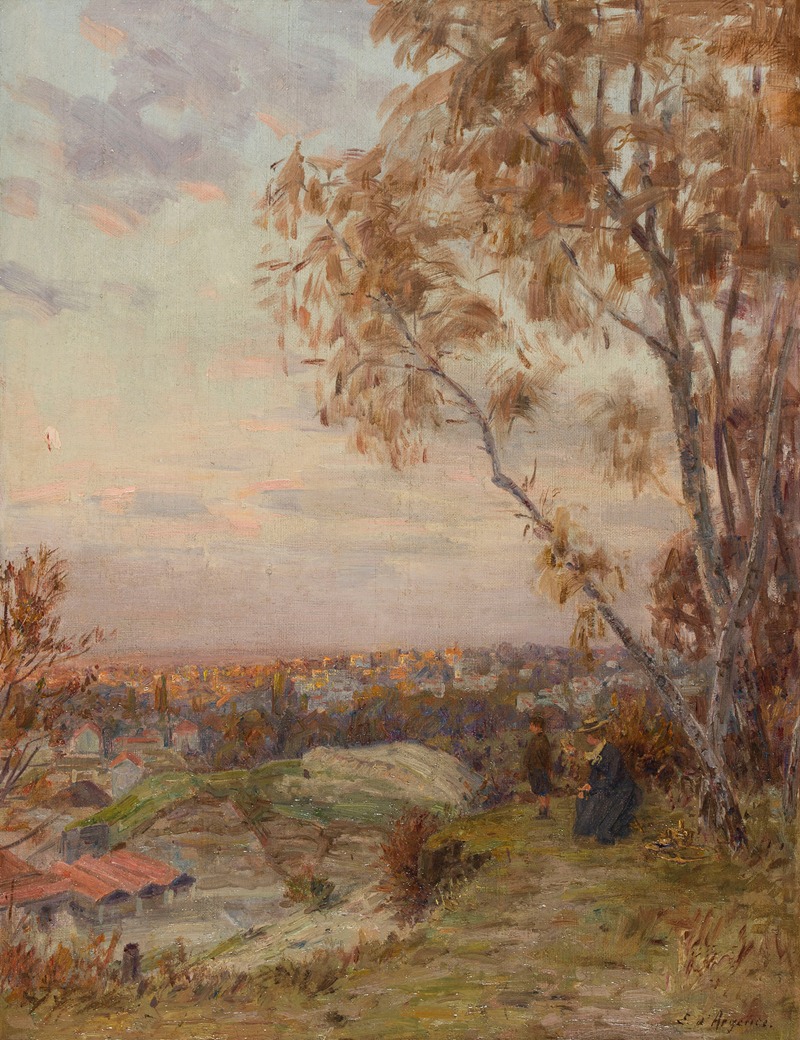 Eugène d'Argence - Paysage; les hauteurs de Villemomble vers Rosny-sous-Boi