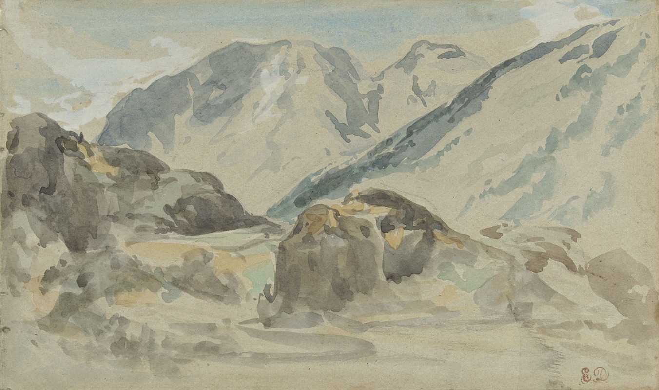 Eugène Delacroix - Mountain Landscape