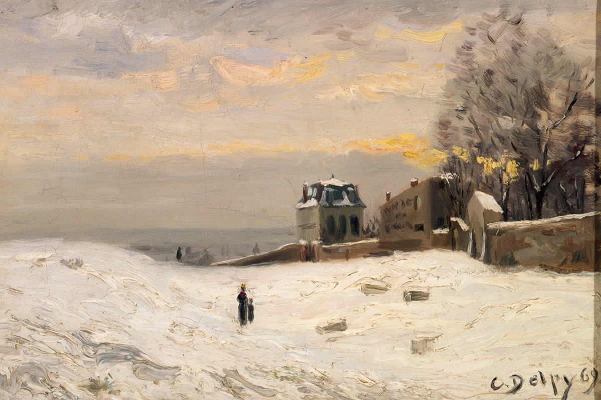 Hippolyte Camille Delpy - Neige à Montmartre