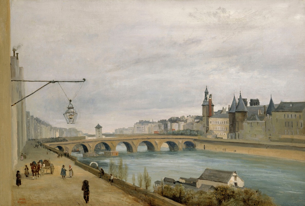 Jean-Baptiste-Camille Corot - Le Pont au Change, vu du quai de Gesvres