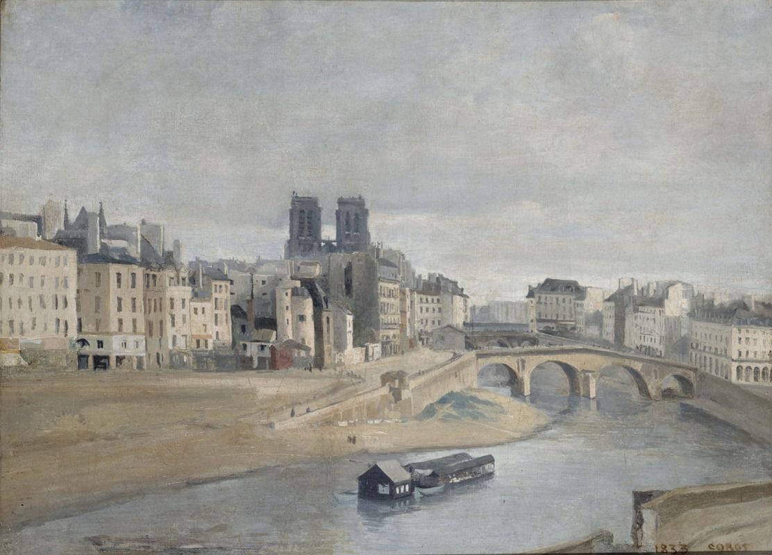 Jean-Baptiste-Camille Corot - Le Quai des Orfèvres et le Pont Saint Michel