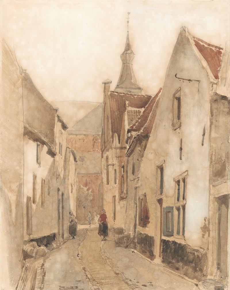 Johannes Bosboom - Gezicht in de Ridderstraat te Hattem