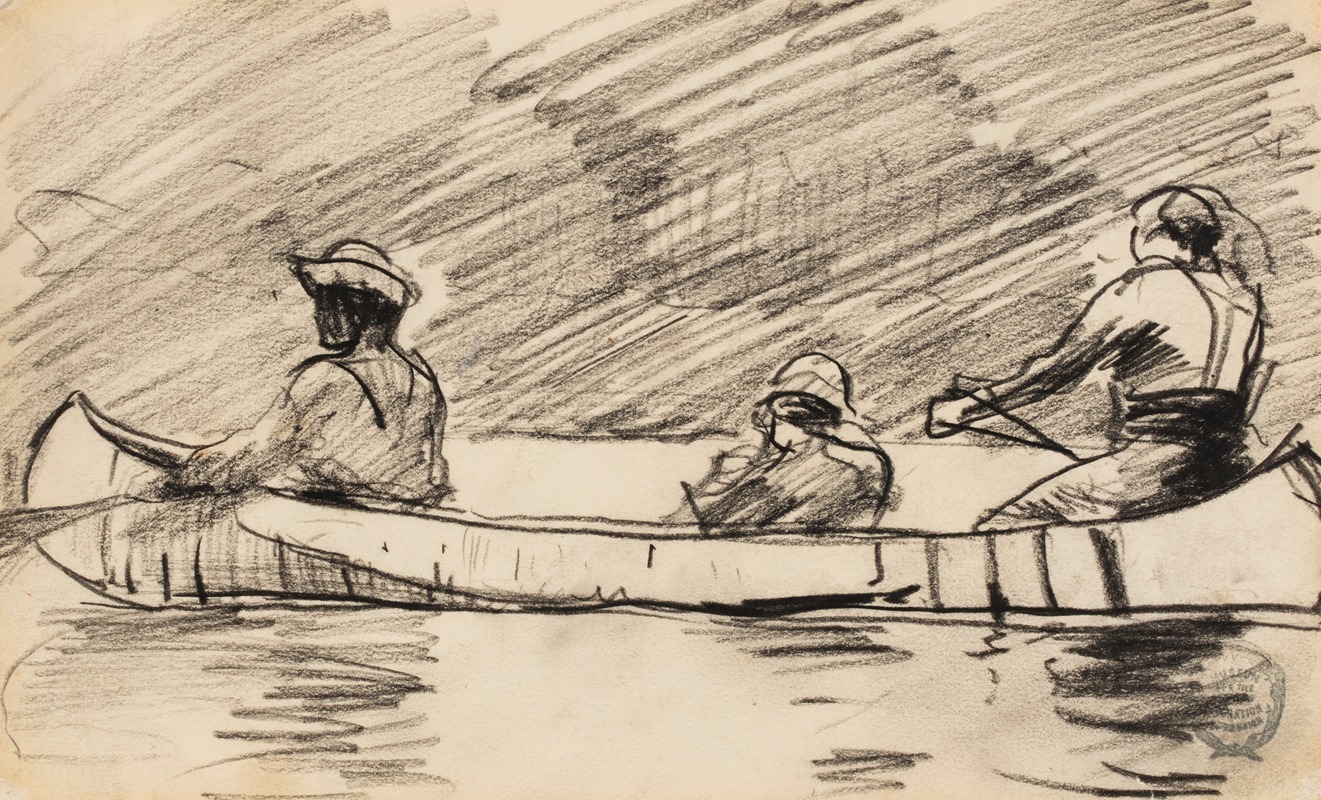 Winslow Homer - Canoe with Three Men