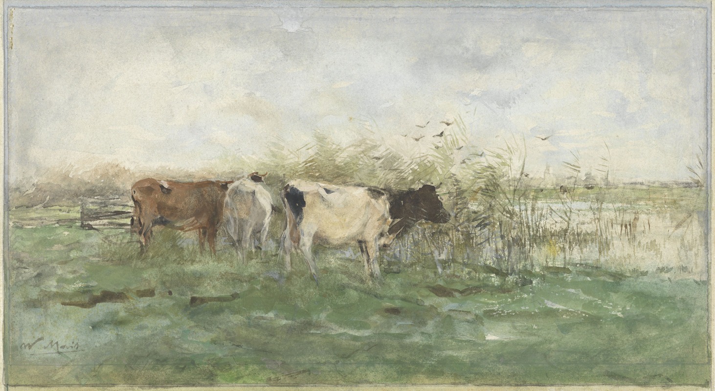 Willem Maris - Koeien bij een plas