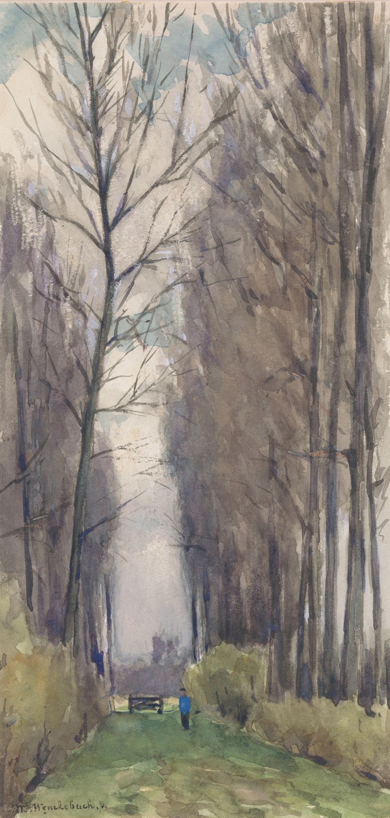 Willem Wenckebach - Laan met hoge bomen