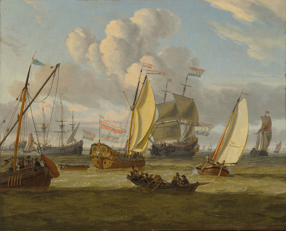 Abraham Storck - Shipping in an estuary