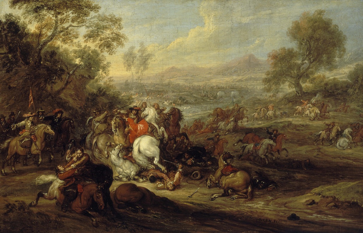 Adam Frans van der Meulen - Choc de cavalerie ou Combat de cavalerie
