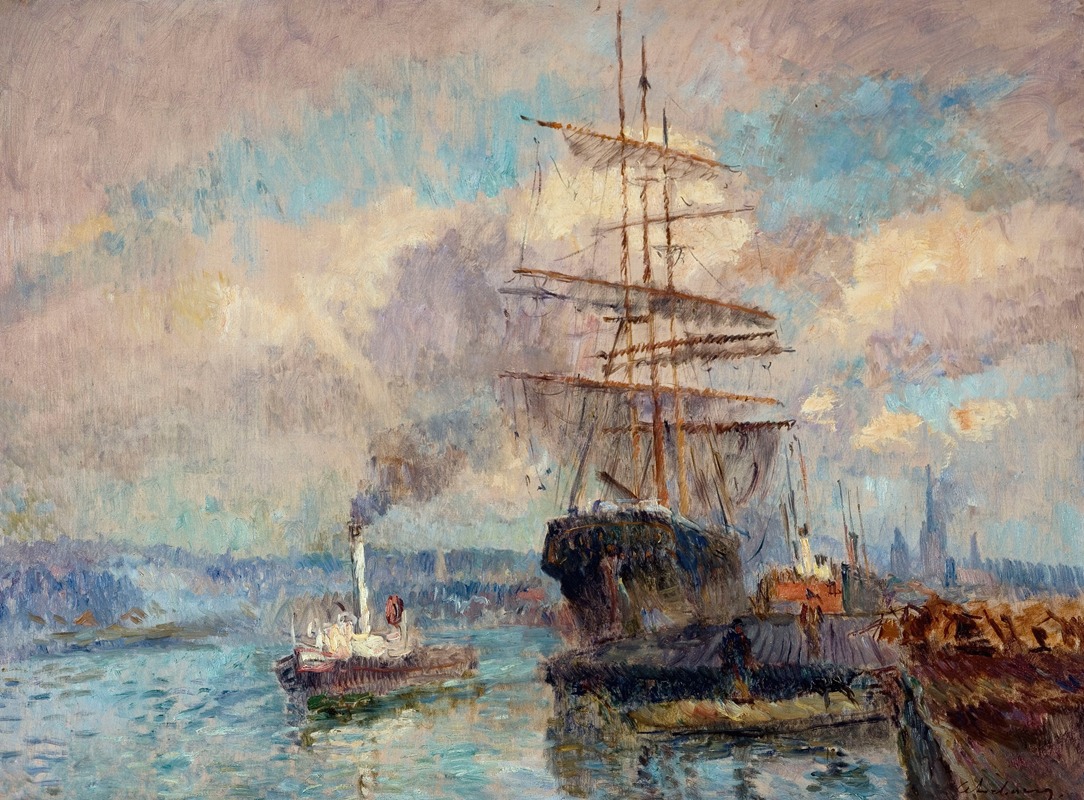 Albert Lebourg - Dans le port de Rouen