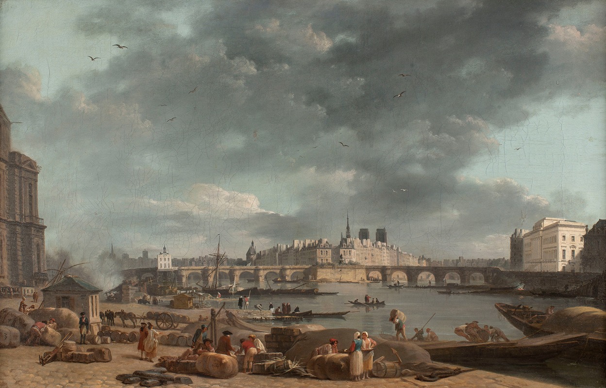 Alexandre-Jean Noël - La pointe de l’île de la Cité, vue du port Saint-Nicolas