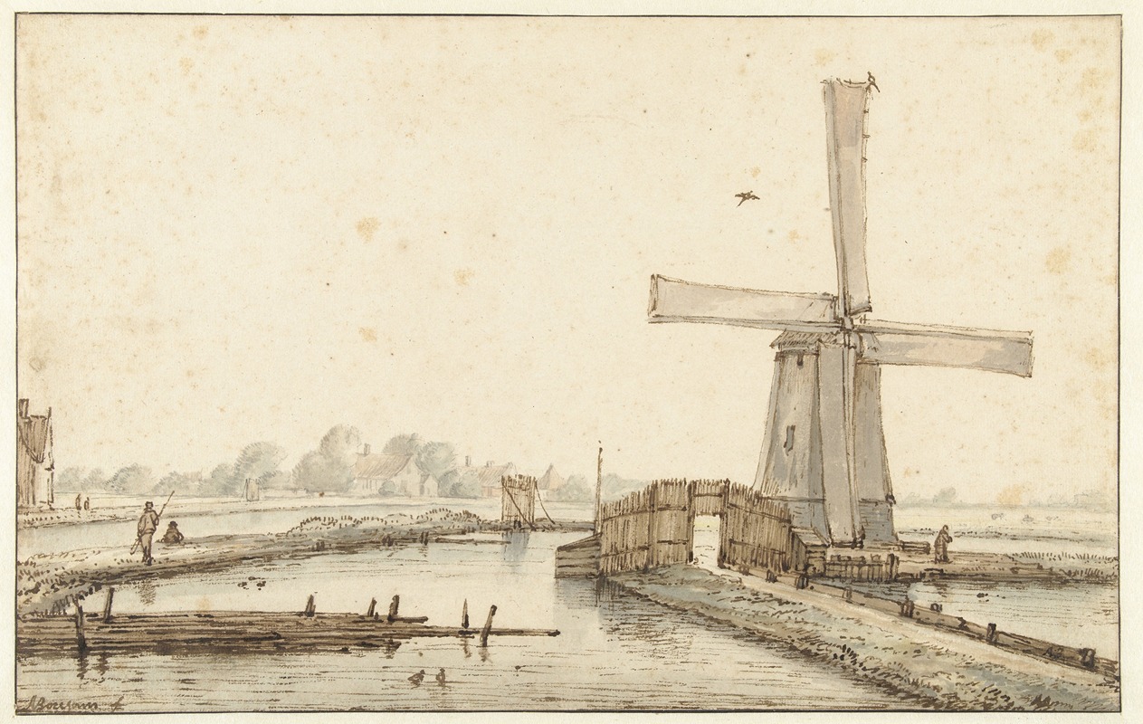 Anthonie van Borssom - De windmolen aan het water