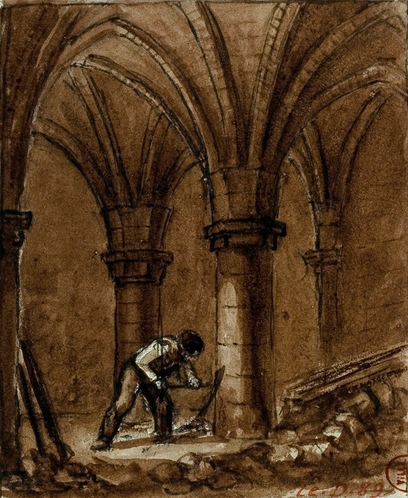 Auguste-Sébastien Bénard - Crypte de la chapelle de l’hôpital Sainte Catherine, rue Saint-Denis, à l’angle de la rue des Lombards.