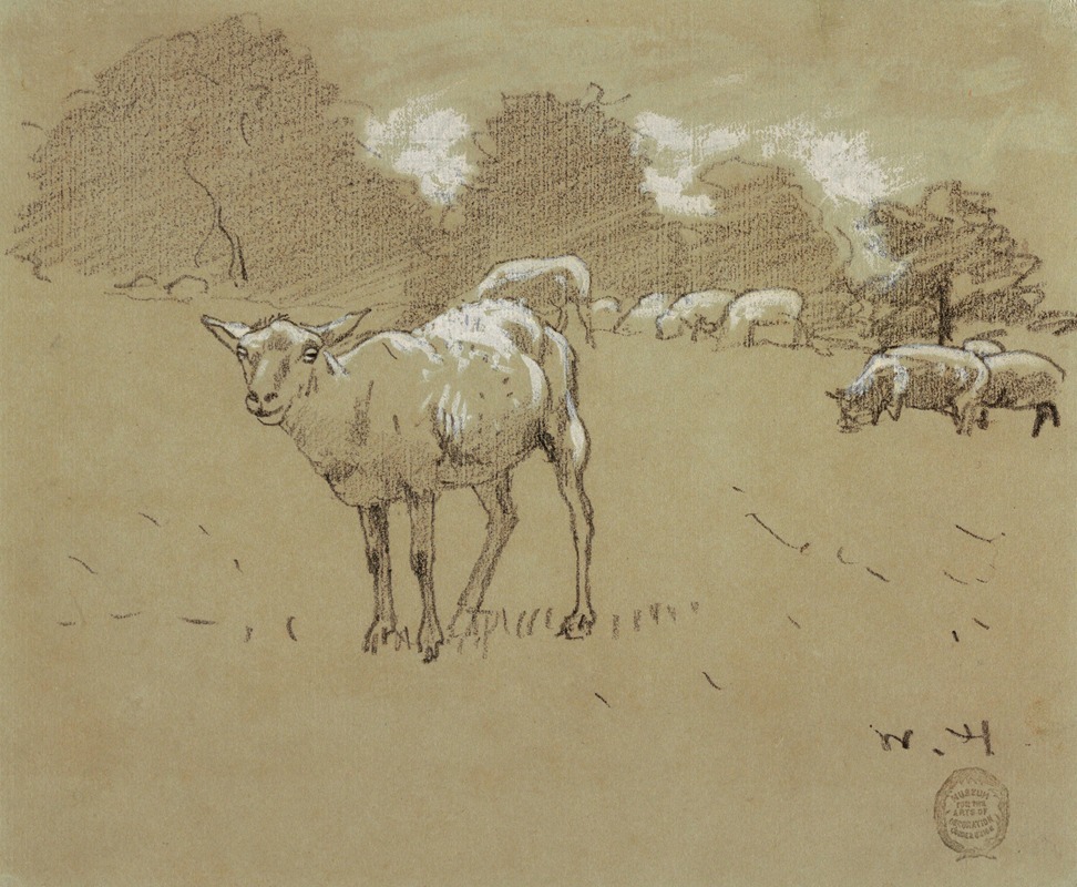 Winslow Homer - Sheep Grazing in a Field