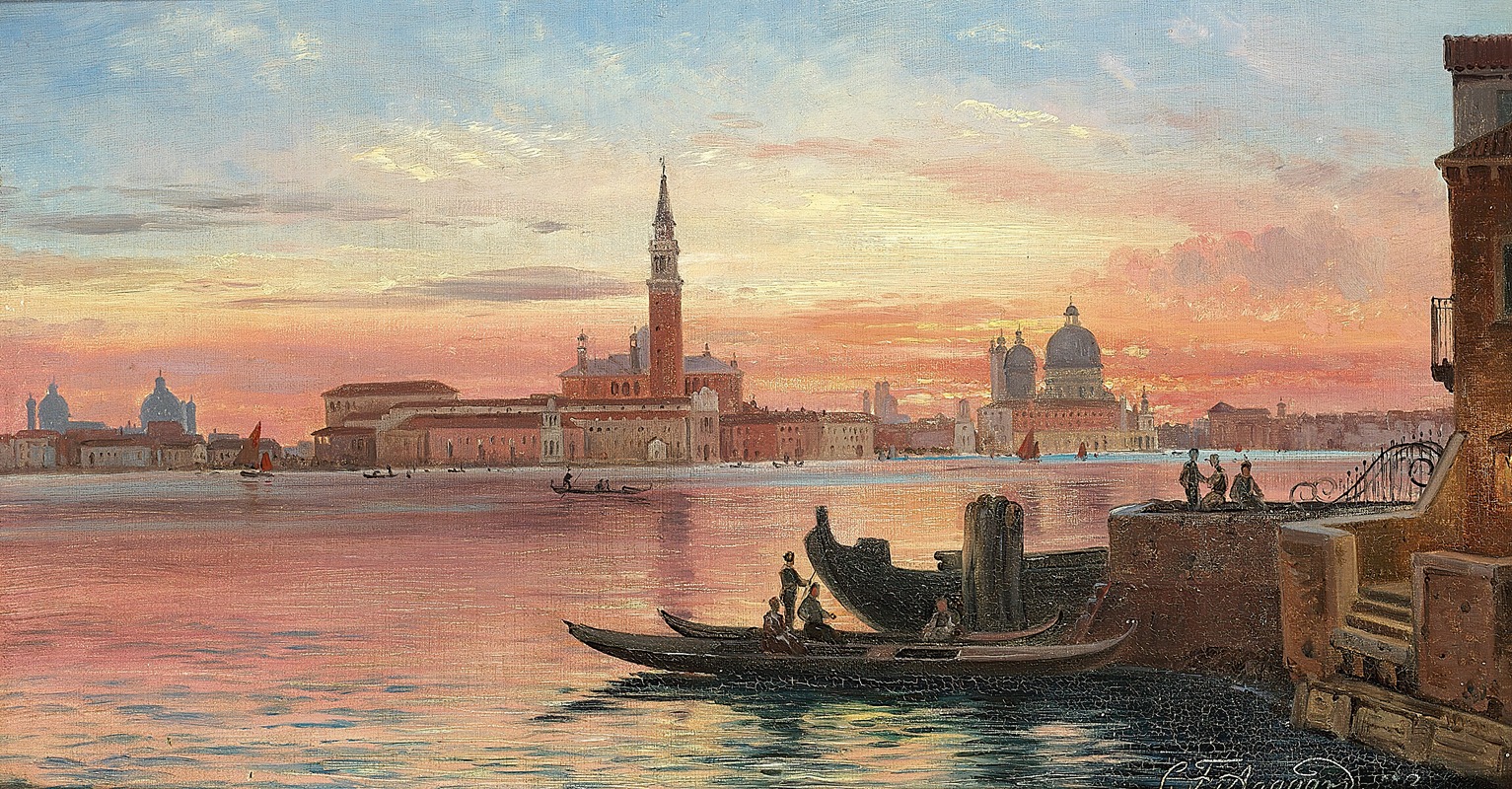 Carl Frederik Aagaard - Venedig i solnedgangen
