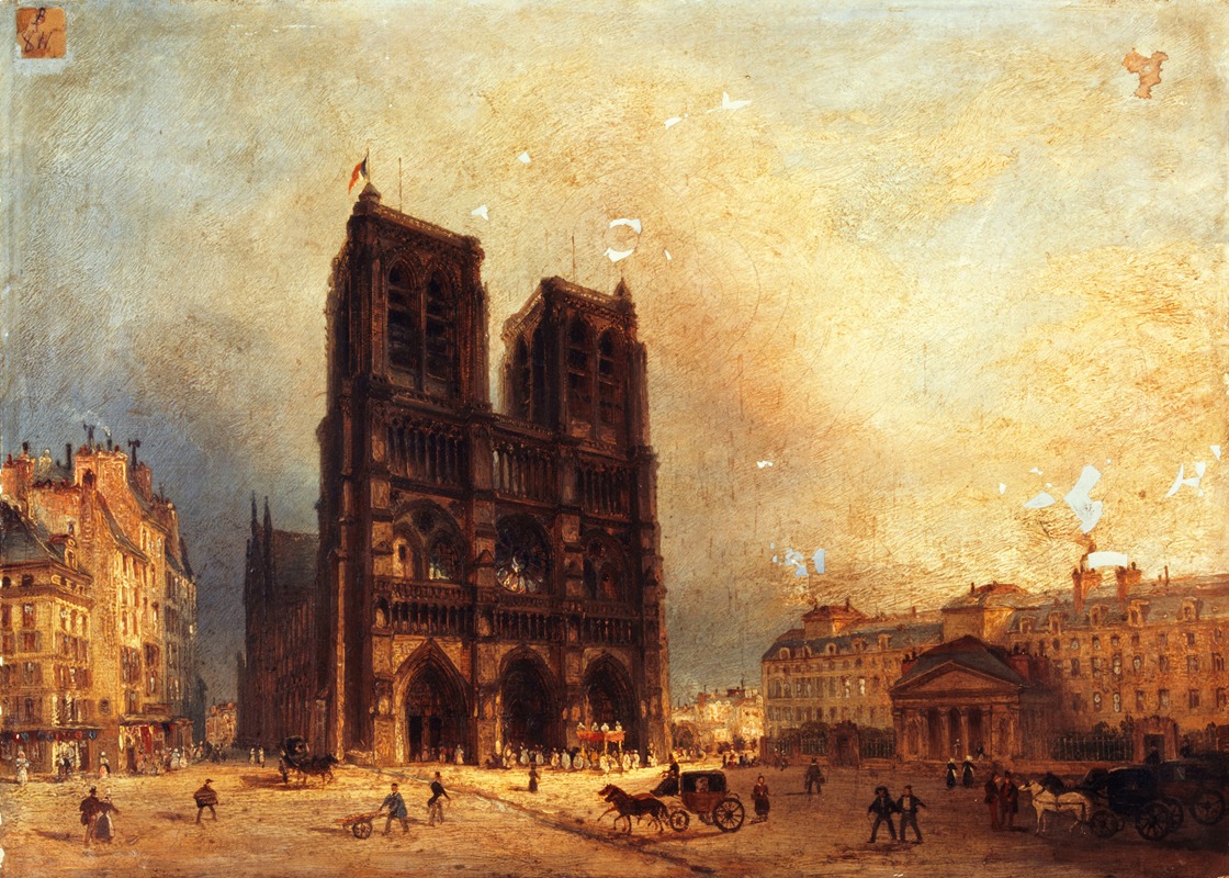 Domenico Ferri - Vue du parvis de Notre-Dame