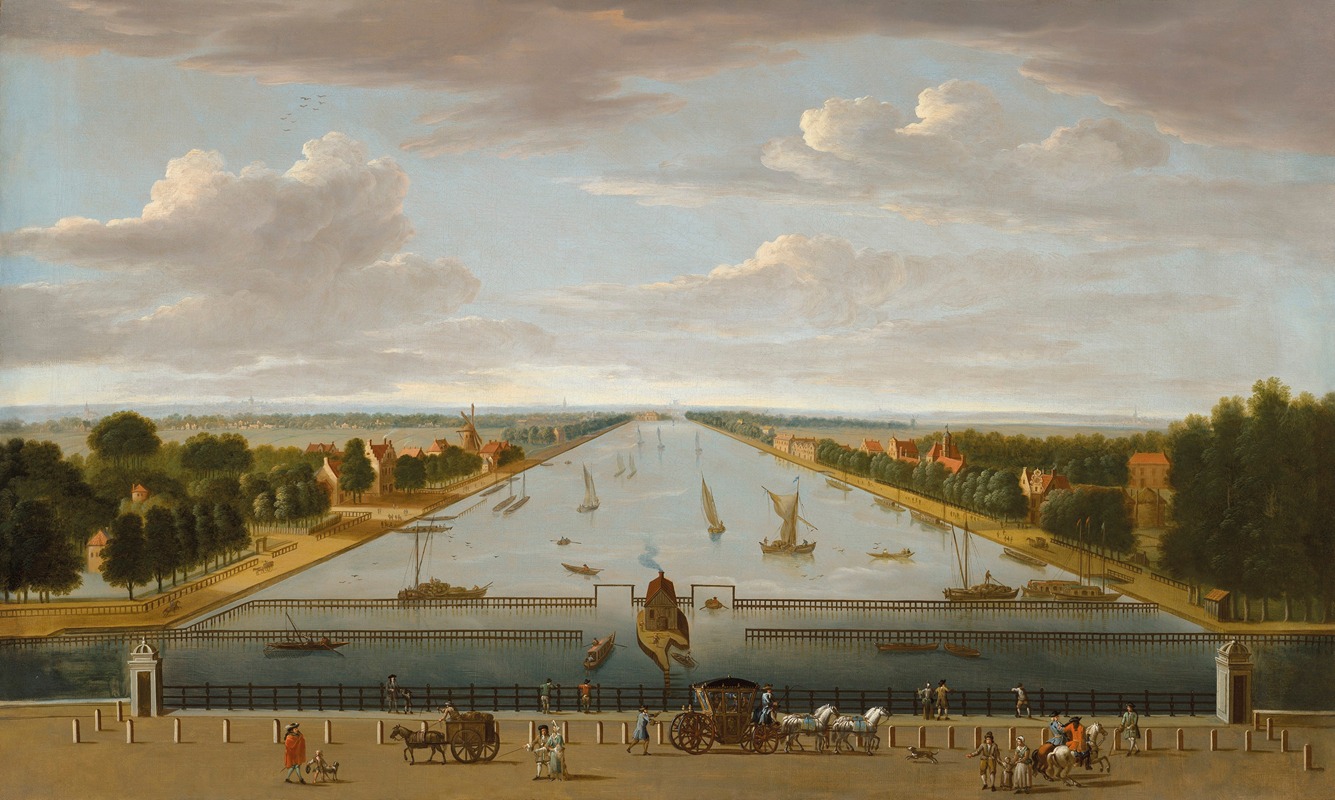 Dutch School - The Amstel from the Hogesluis facing South