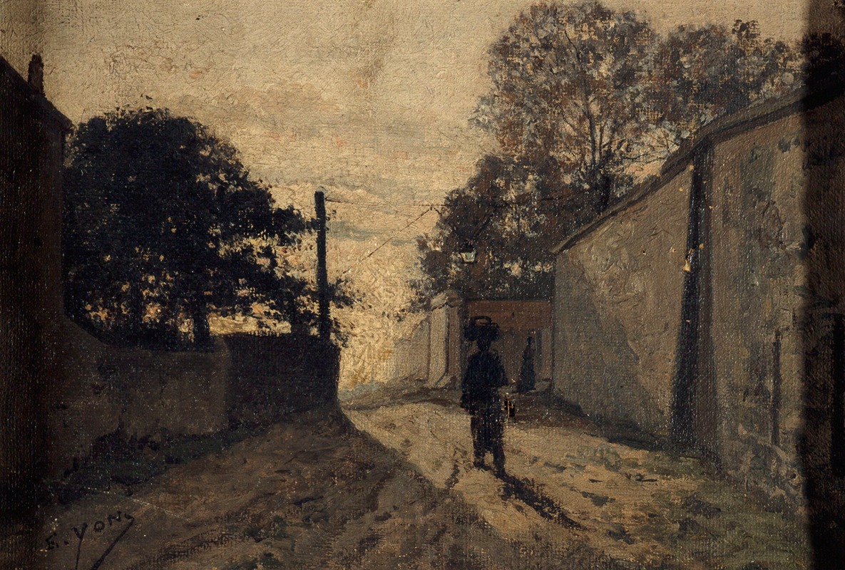 Edmond Charles Joseph Yon - La Rue Saint-Vincent à Montmartre