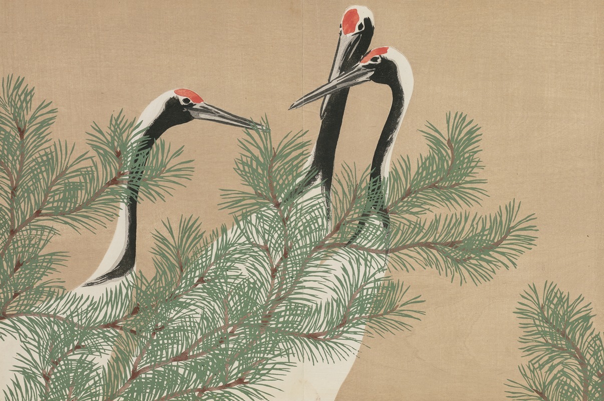 Kamisaka Sekka - Cranes (Tsuru)