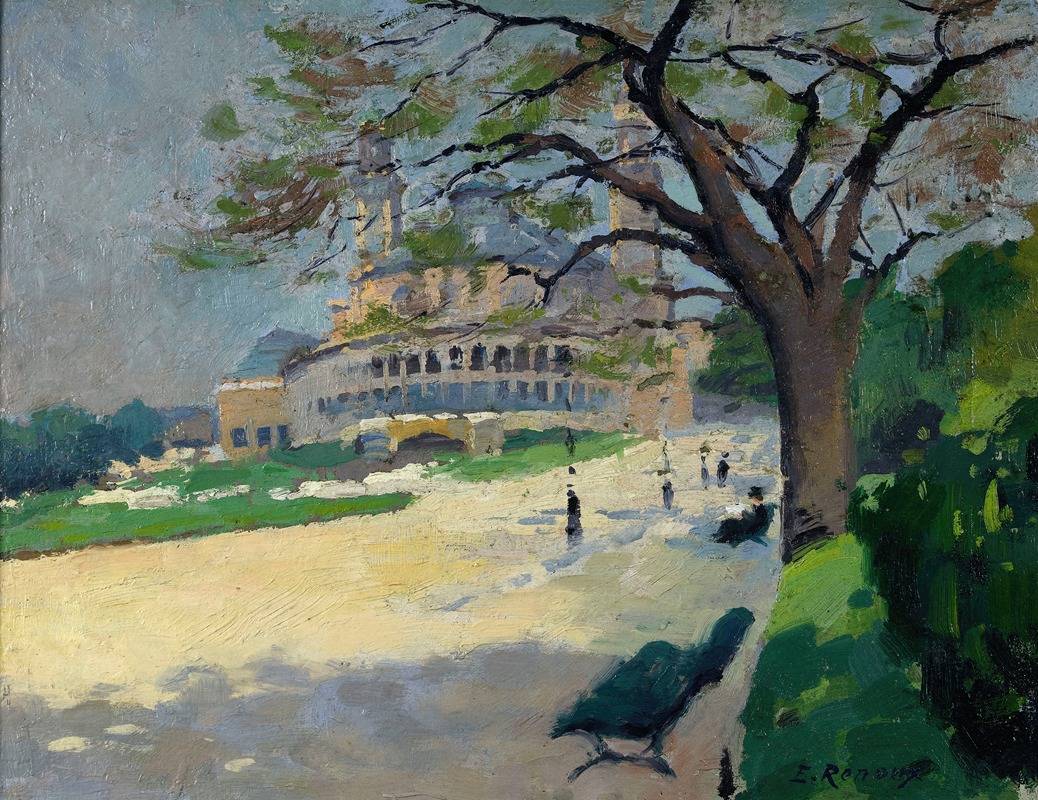 Ernest Jules Renoux - Le Palais du Trocadéro vu des jardins