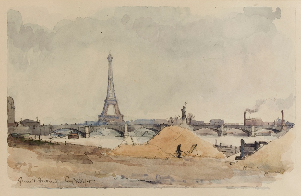 Eugène Béjot - Vue du quai d’Auteuil et du pont de Grenelle