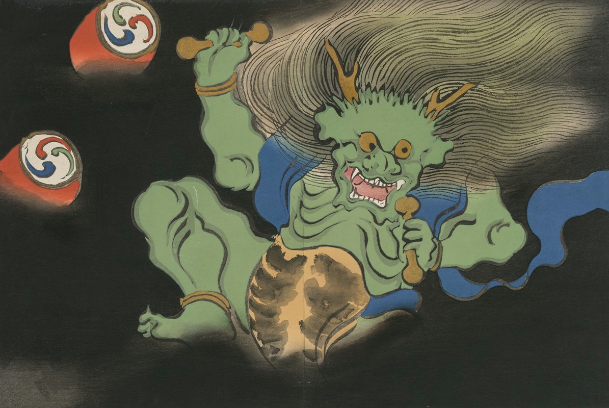 Kamisaka Sekka - God of Thunder (Raijin) (Kaminari)