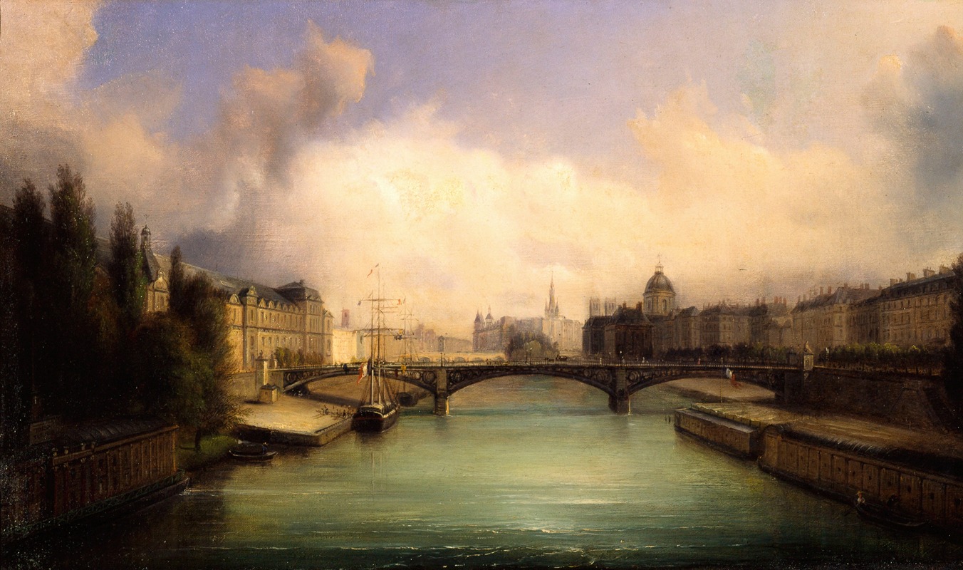 François-Edme Ricois - La Seine et l’Ile de la Cité, vues du pont Royal