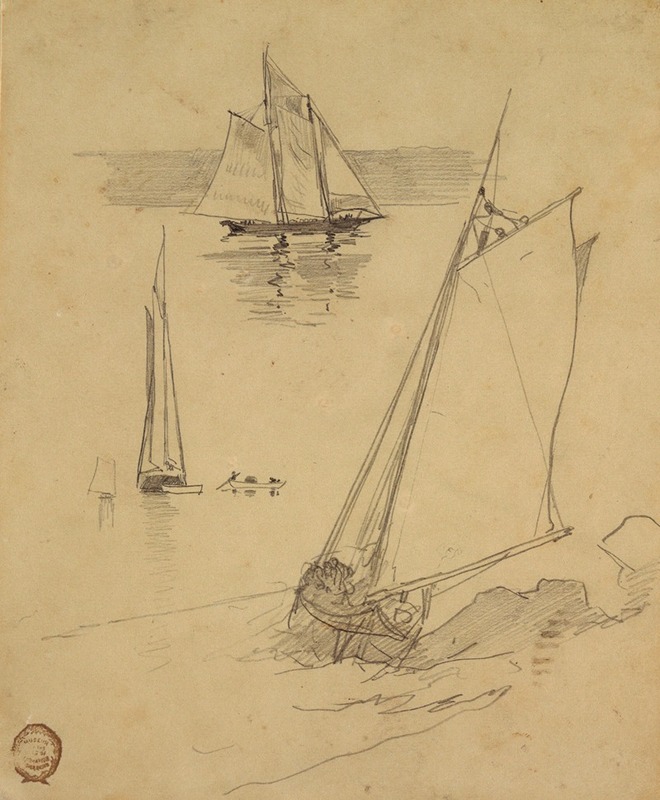 Winslow Homer - Three Sketches of Schooners