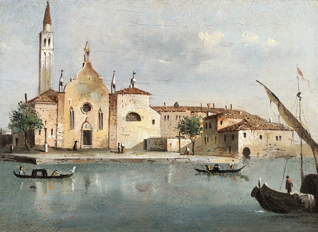 Giacomo Guardi - Vue de l’île de Santa Maria delle Grazie