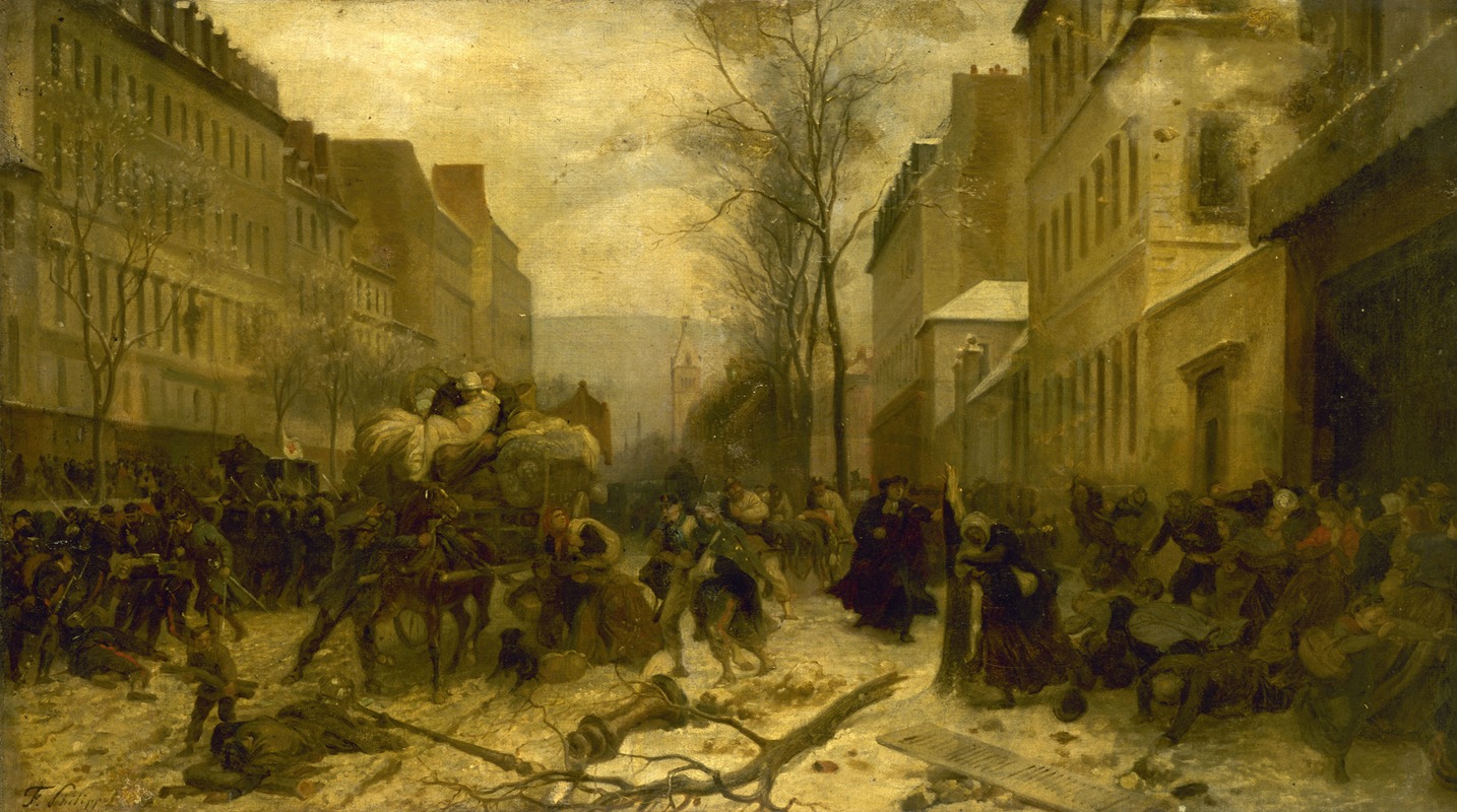 Henri Félix Emmanuel Philippoteaux - l’Avenue d’Orléans, durant les bombardements de Paris par les armées prussiennes, en janvier 1871